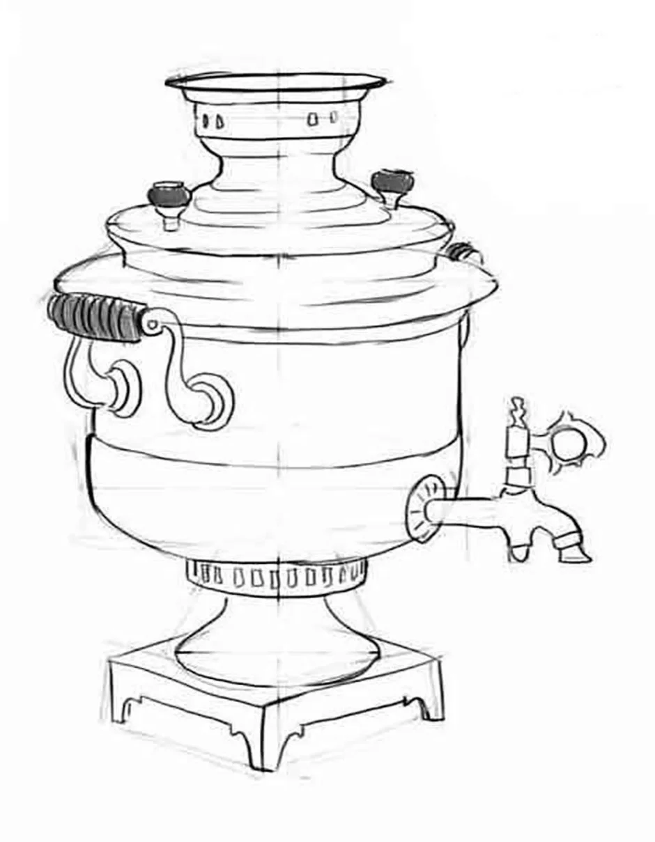 Рисунок самовара 5 класс