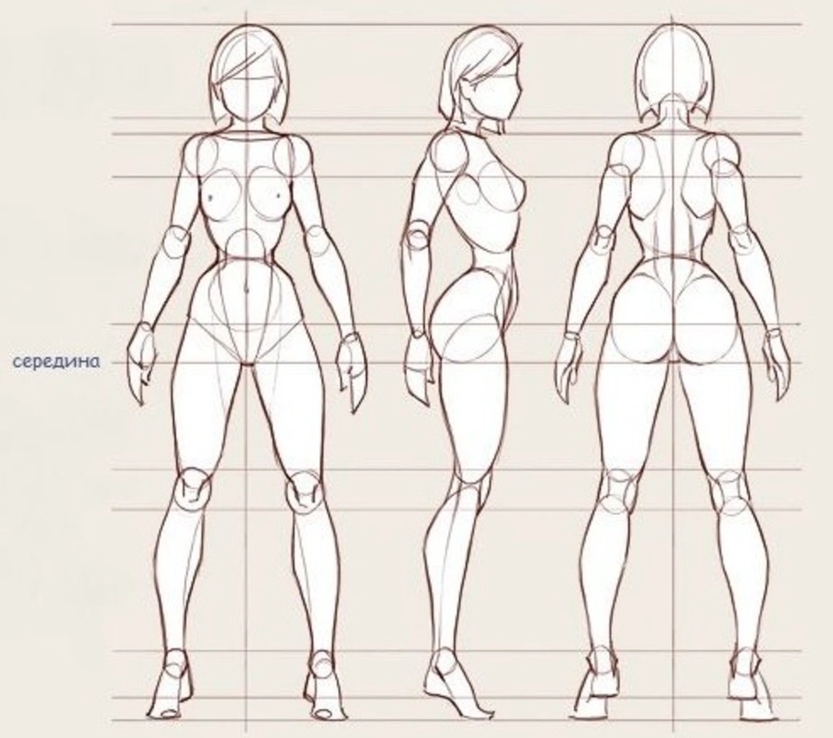Как нарисовать тело девочки легко и просто