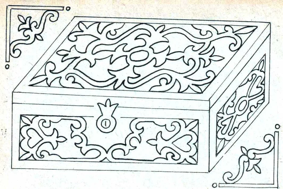 Нарисовать шкатулку с узорами