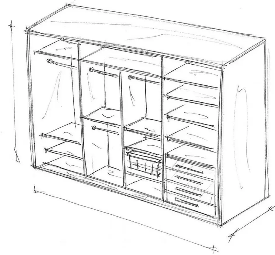 Чертежи шкафов с размерами для изготовления
