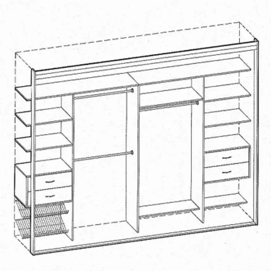Как правильно нарисовать шкаф с размерами