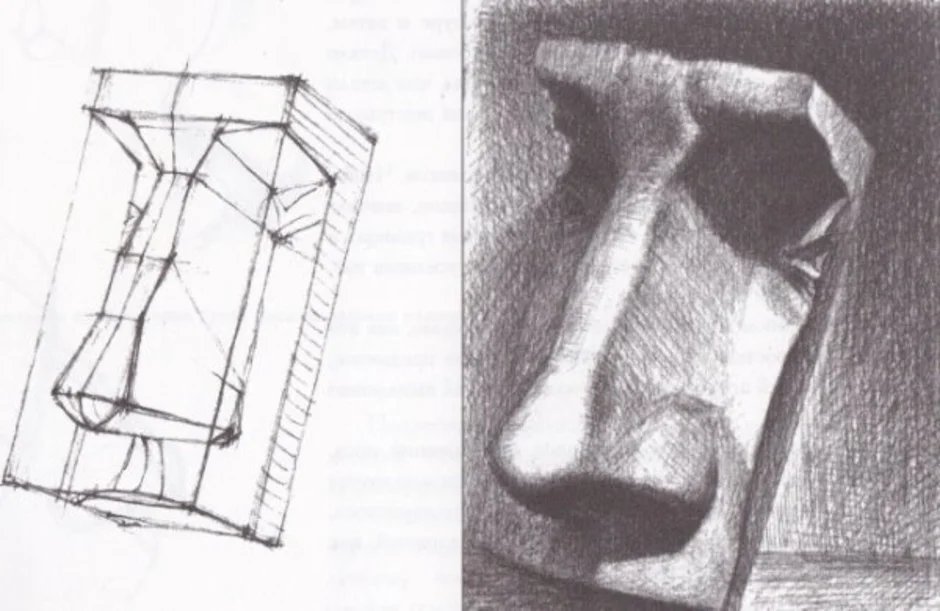 Как рисовать гипсовый нос