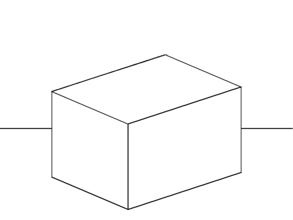 Нарисовать параллелепипед карандашом