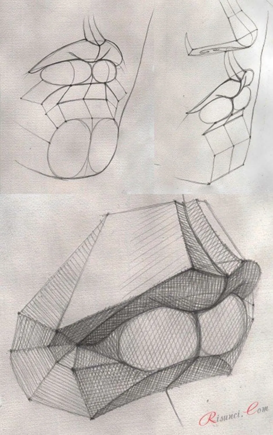 Губы рисовать построение
