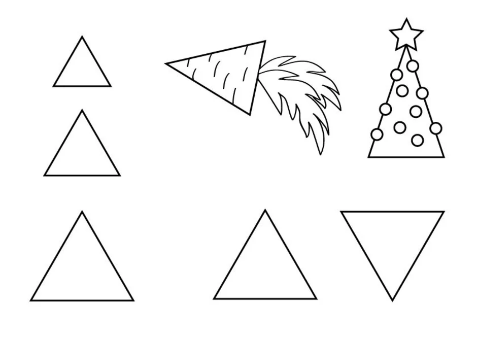 Задание найди треугольники. Треугольник для дошкольников. Треугольник задания для детей. Треугольник раскраска. Треугольник раскраска для детей.