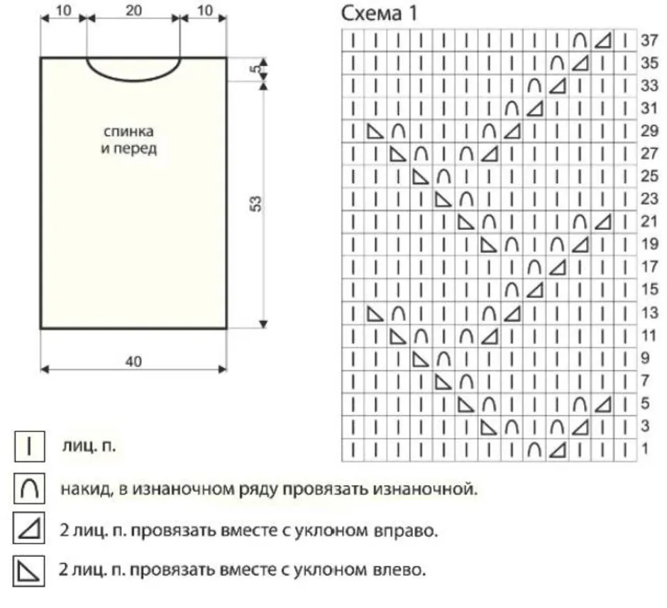 Ажурный рисунок для кофточки