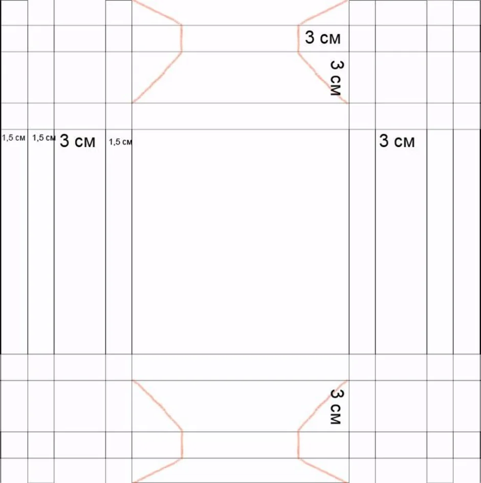 Схема рамки из бумаги