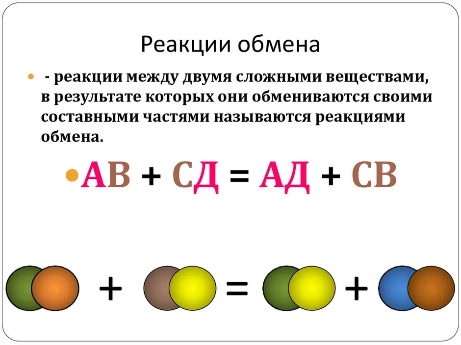 Выбери утверждение и схему реакции верные для реакции обмена может быть несколько вариантов ответа