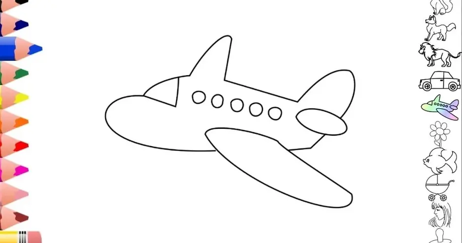 Самолет карандашом для детей