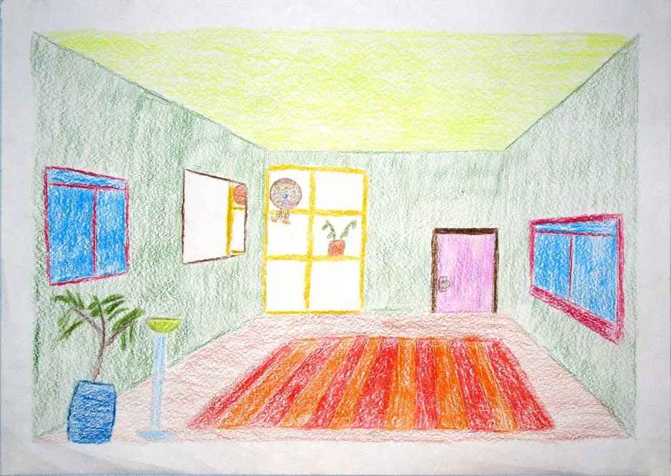 Интерьер комнаты рисунок