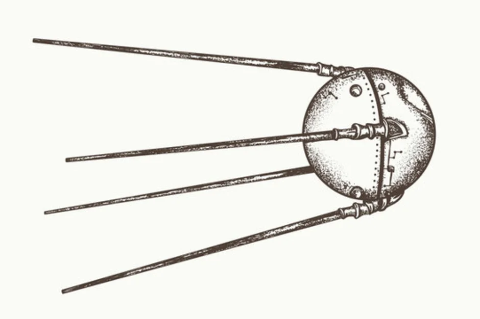 Первый спутник земли рисунок акварелью