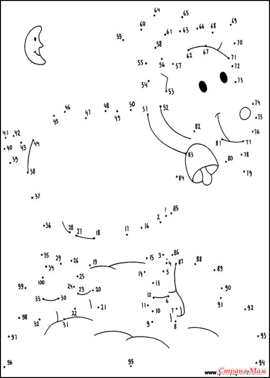 Рисунки по цифрам до 100 для детей распечатать