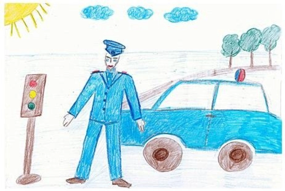 Рисование кем ты хочешь быть подготовительная. Рисунок на тему полиция. Детский рисунок полицейского. Рисунок на тему профессия. Детские рисунки профессии.