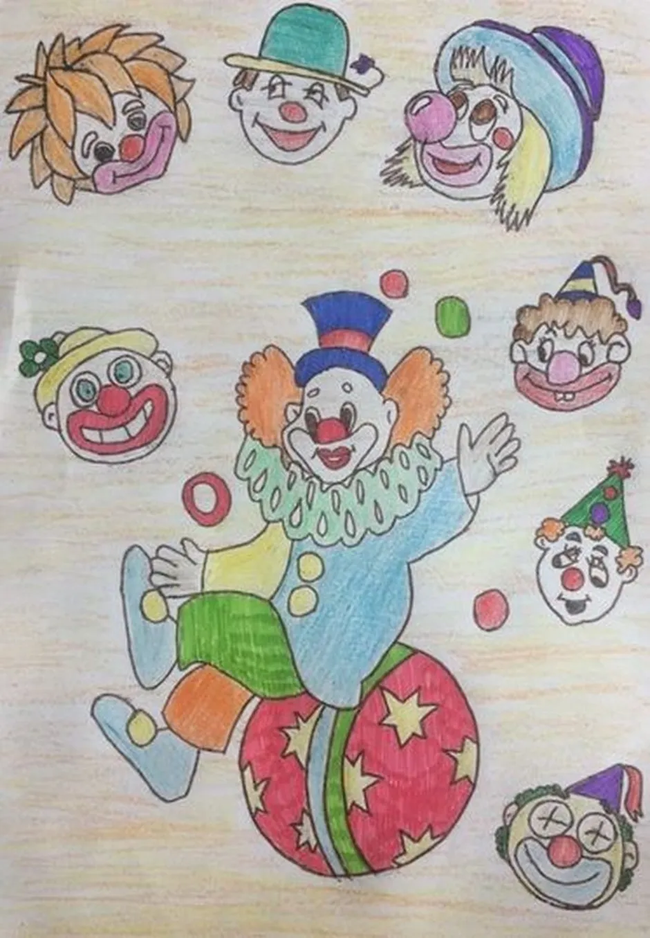 School clown. Рисование клоуна.