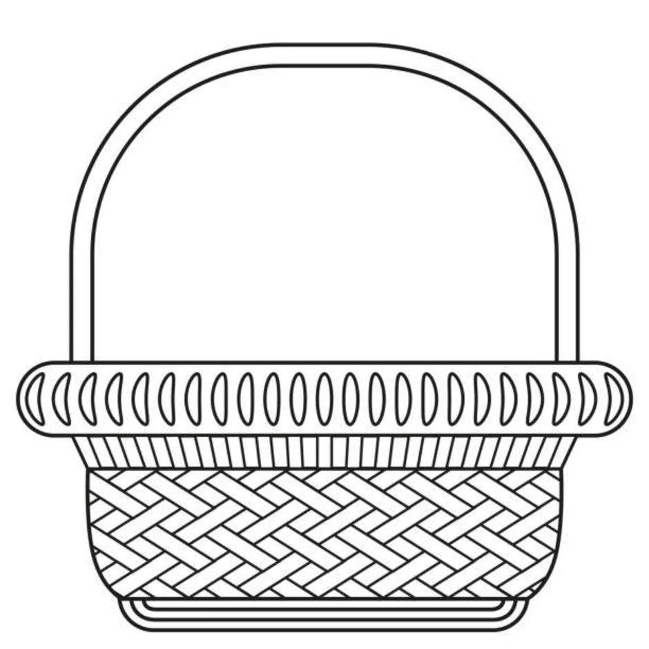 Корзина рисунок для детей карандашом