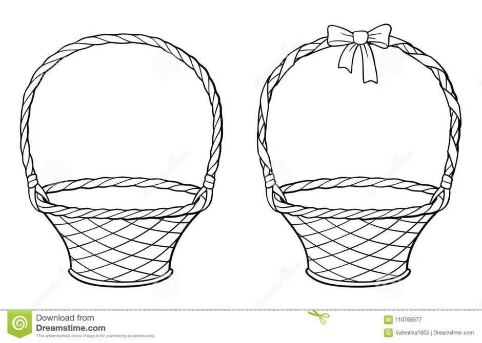 Корзинка рисунок шаблон