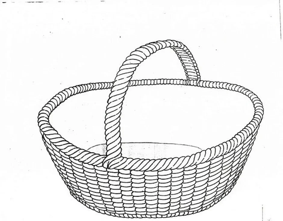 Корзина рисунок для детей карандашом