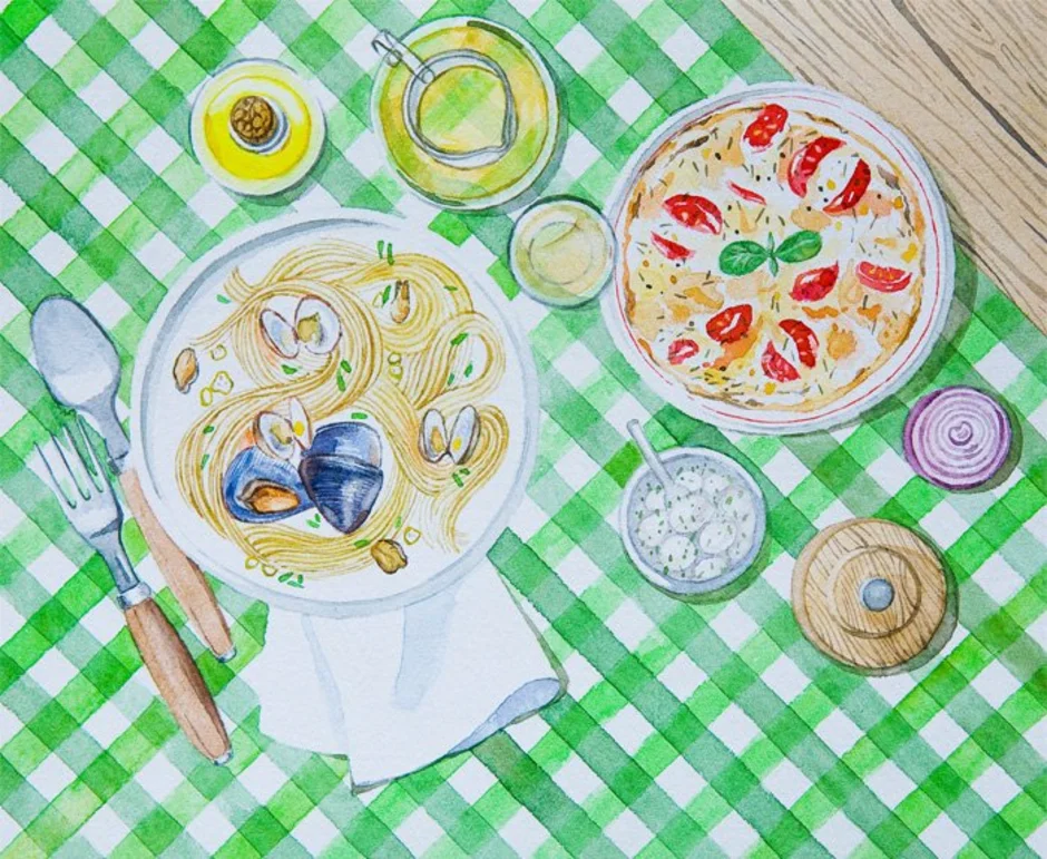 Участки застроены приготовленный завтрак иллюстрированные. Блюдо рисунок. Рисование полезный завтрак. Рисунки еды. Завтрак иллюстрация.