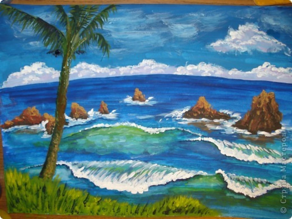 Морской пейзаж 6 класс. Рисование морского пейзажа для детей. Море рисунок. Рисование моря для дошкольников. Морской пейзаж гуашью.