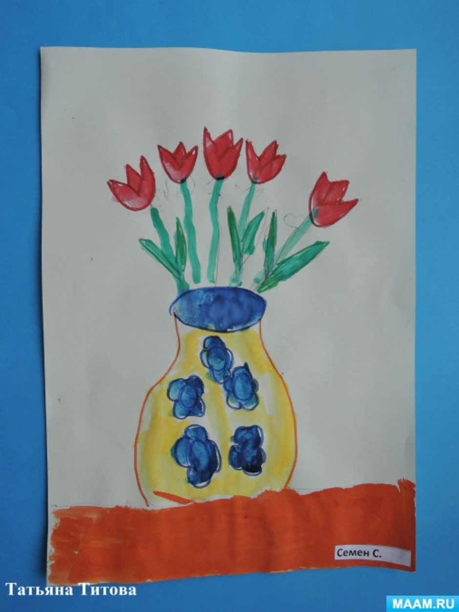Рисование ваза с цветами старшая группа. Рисование в средней группе тюльпаны в вазе. Цветы в вазе рисование в подготовительной группе. Рисование тюльпаны в средней группе. Ваза с цветами рисование в подготовительной группе