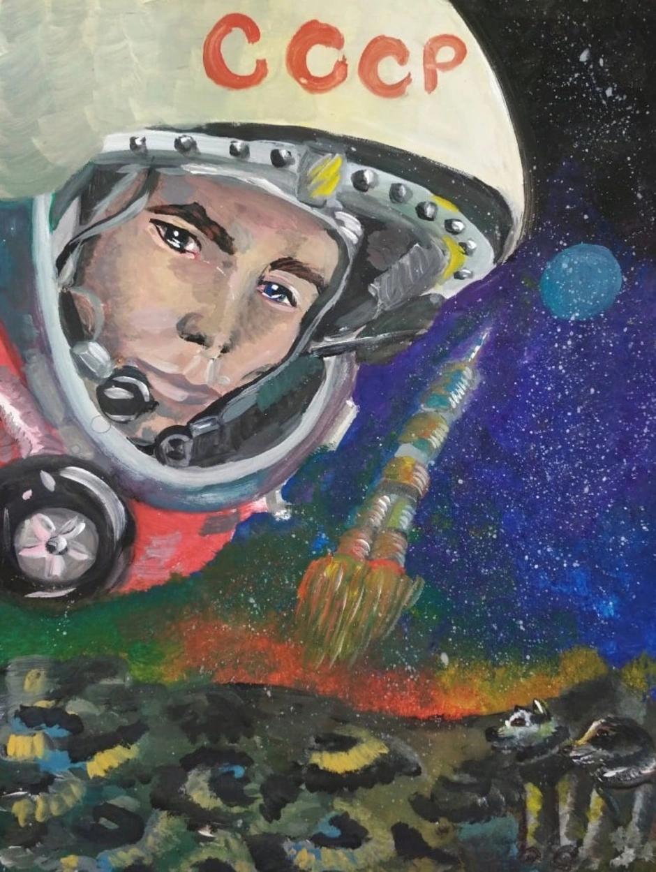 Картинки гагарина в космосе для детей. Первый полёт Юрия Гагарина рисунак. Первый полет человека в космос рисунок. Рисунок на тему космос. Рисунок ко Дню космонавтики.