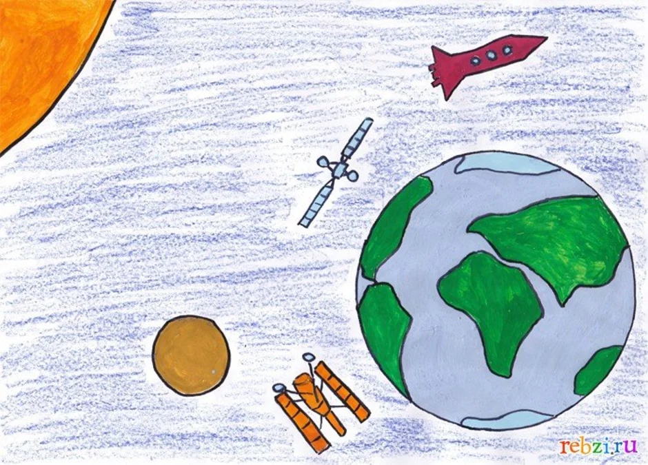 Рисунок легкий планета. Рисунок на тему космос. Рисунки на тему космос для детей. Детские рисунки на тему космос. Наша Планета рисунок.