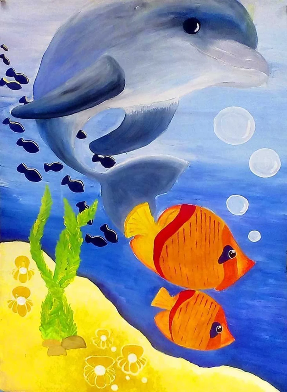 Картина для 3 класса. Рисование подводный мир. Рисование для детей красками. Подводный мир рисунок. Рисунки для дошкольников красками.