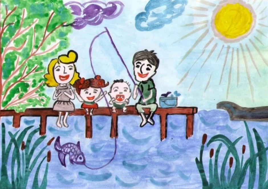 Лучший день каникул. Рисунок на тему семейные традиции. Рисунки детей на тему семейные традиции. Каникулы рисунок. Рисунок на тему семья.