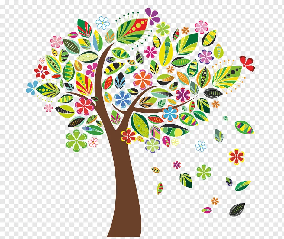 Как нарисовать весеннее дерево. Векторное дерево. Цветное дерево. Весеннее дерево. Красивое дерево вектор.
