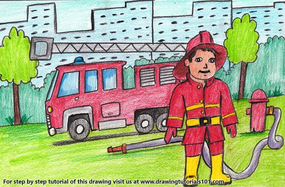 Рисунок на тему пожарная охрана. Пожарный рисунок. Рисунки на пожарную тематику. Пожарник рисунок. Пожар рисунок.