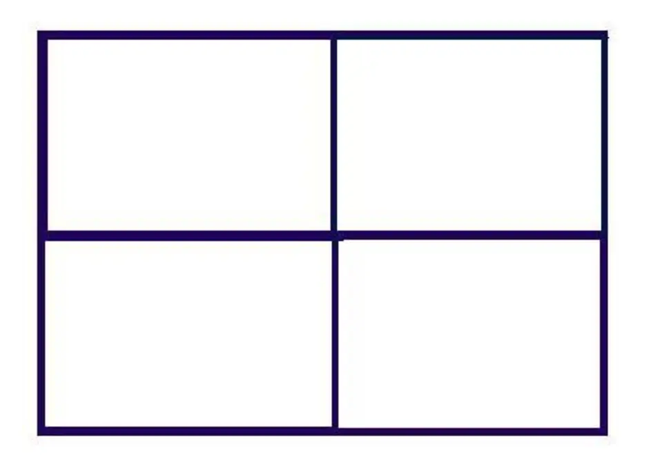 2 прямоугольника из 4 квадратов. Лист разделенный на 4 части. Прямоугольник разделенный на квадраты. Прямоугольник поделенный на 4 части. Прямоугольник рисунок.