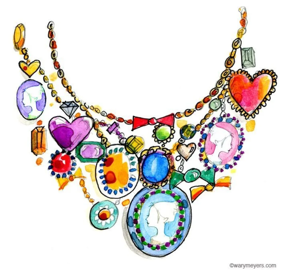 Цветные украшения. Ожерелье с разноцветными камнями. Бижутерия на белом фоне. Детские украшения. Бижутерия иллюстрация.