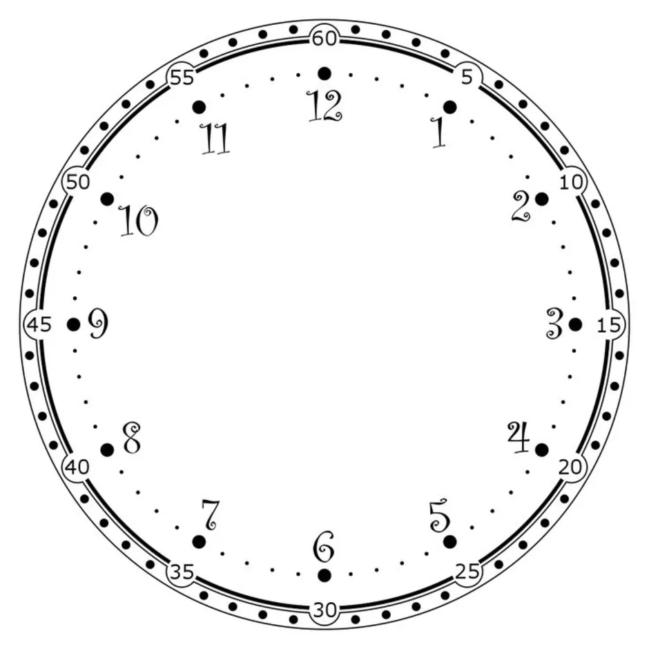 Картинка циферблат часов без стрелок