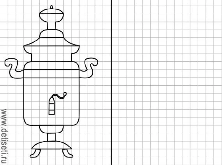 Рисунке 2 рисунок 2 схема. Самовар рисунок для детей легкий. Самовар задания для дошкольников. Самовар по клеточкам для дошкольников. Самовар рисунок для дошкольников.