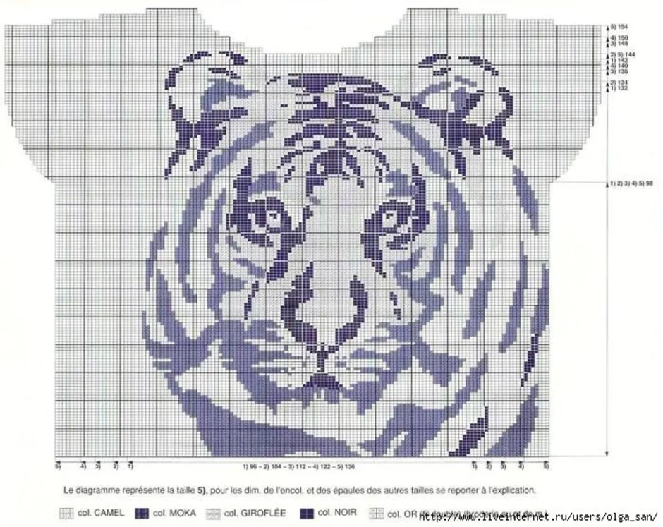 Схема вышивки белый тигр схема