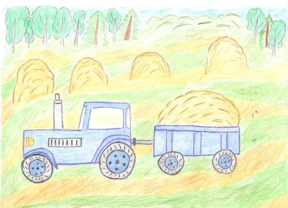 Рисование тема труд людей. Рисунок на тему сельское хозяйство. Детский рисунок на тему сельское хозяйство. Уборка урожая рисунок. Уборка урожая рисование.