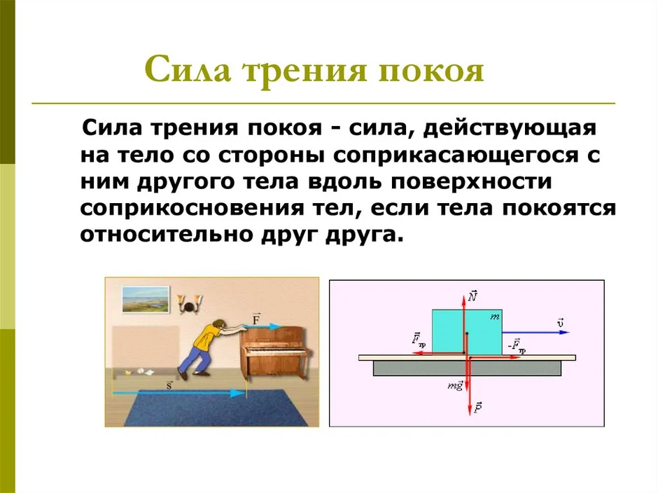 Презентация по физике сила трения