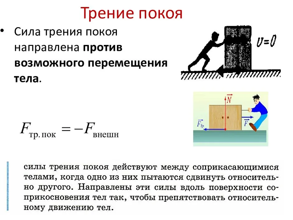 Трение покоя 7 класс