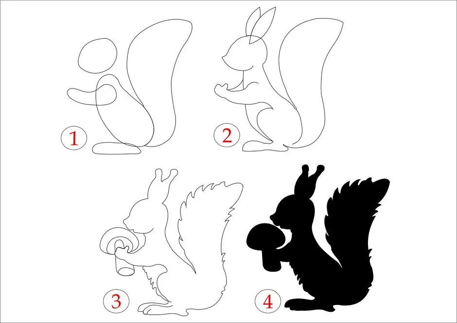 Поэтапное рисование белки 2 класс презентация