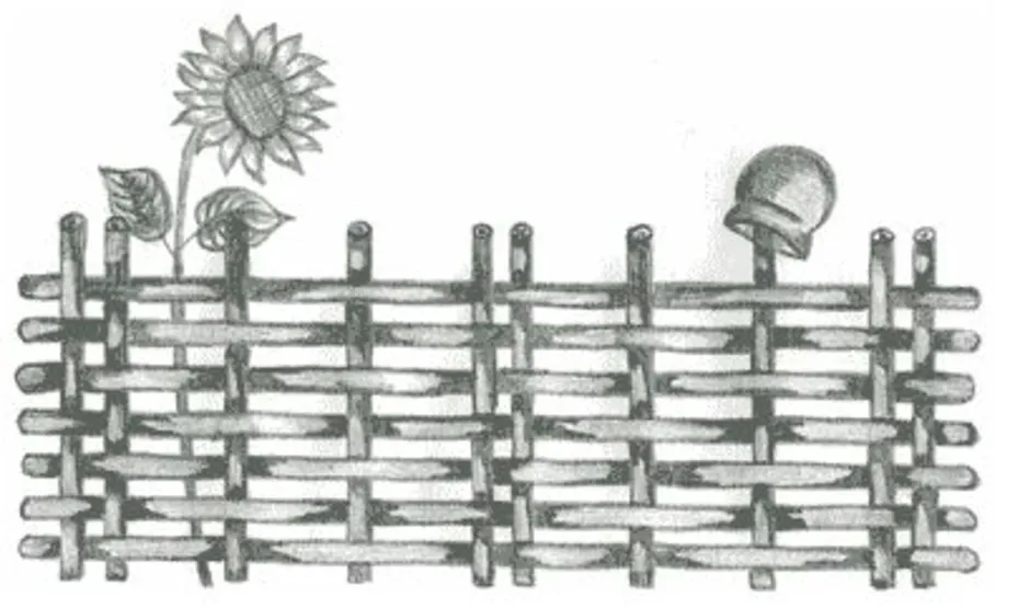 Рисунок забор в деревне