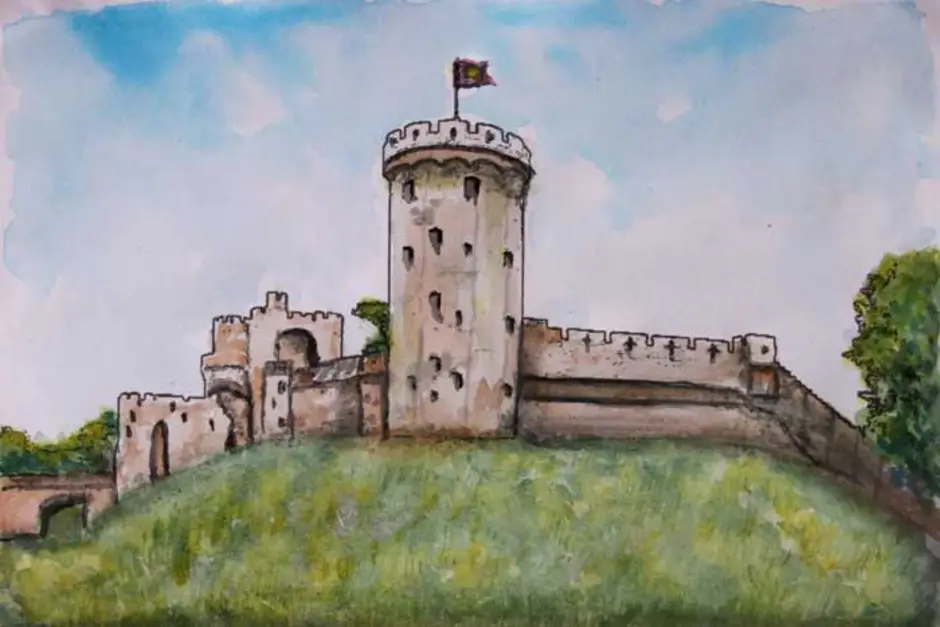 Старая крепость рисунок город. Крепость рисунок. Старинный замок рисунок.