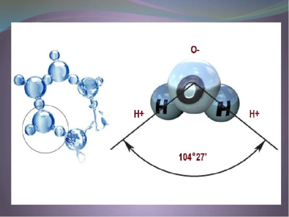 Физика молекулы воды. Строение молекулы воды диполь. Молекула воды диполь. Схема строения молекул h2o. H2o структура молекулы.