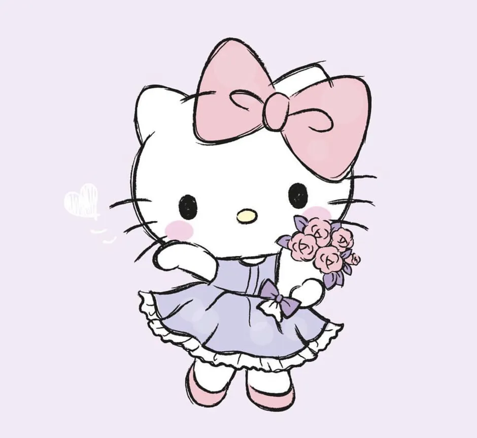 Картинки hello kitty для срисовки