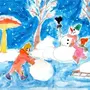Детский Рисунок Зима