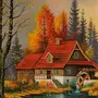 Рисунок дом в лесу