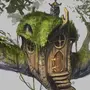 Дом на дереве рисунок