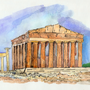 Древнегреческий храм рисунок