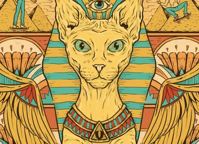 Египетская кошка рисунок