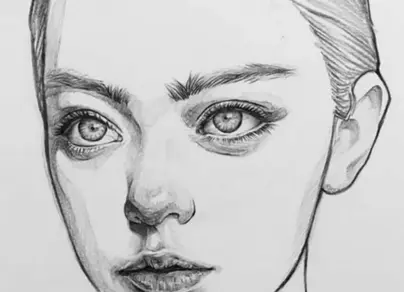 Портрет девушки простым карандашом