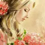 Женщина с цветами рисунок